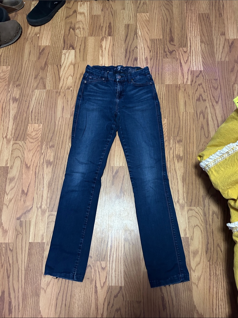 7 For All Mankind Dark Blue Straight Leg Jeans
